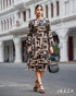 Printed Satin Dress 67271